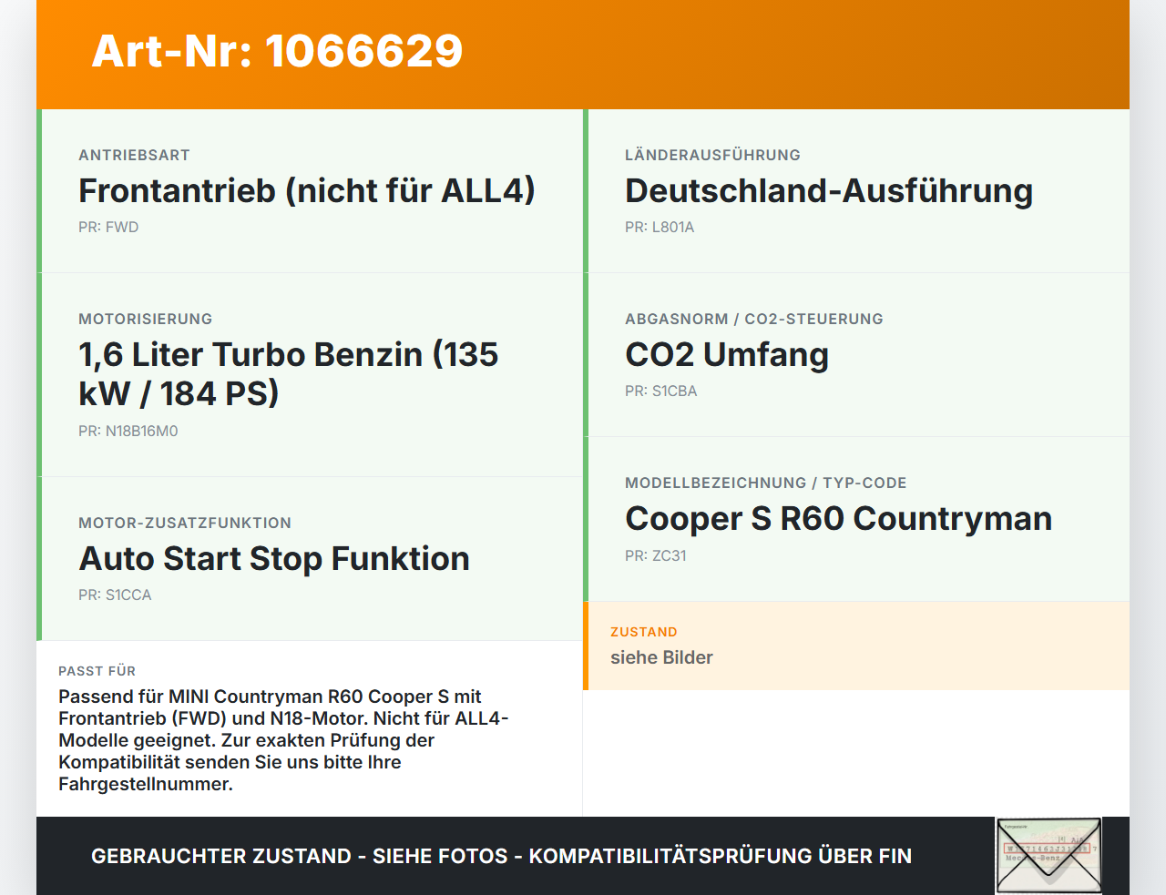 MINI Countryman R60 10-14 1,6 135KW Endschalldämpfer Endtopf Auspuff MINI Countryman R60 10-14 08.12.2011... Vorschau 3