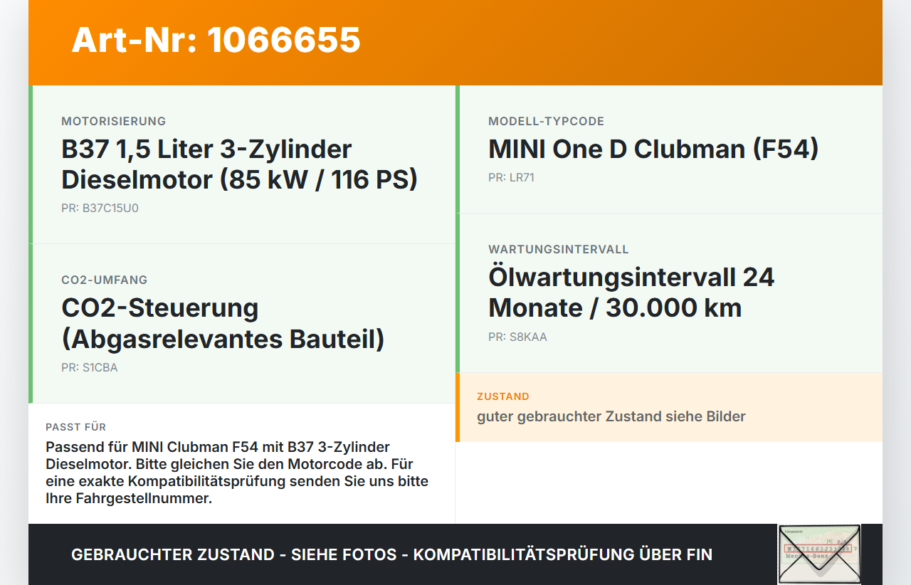 MINI F54  Clubman 15-19 1,5 85KW B37C15U0 Ventildeckel Zylinderkopfhaube MINI F54  Clubman 15-19 19.05.2017... Vorschau 3