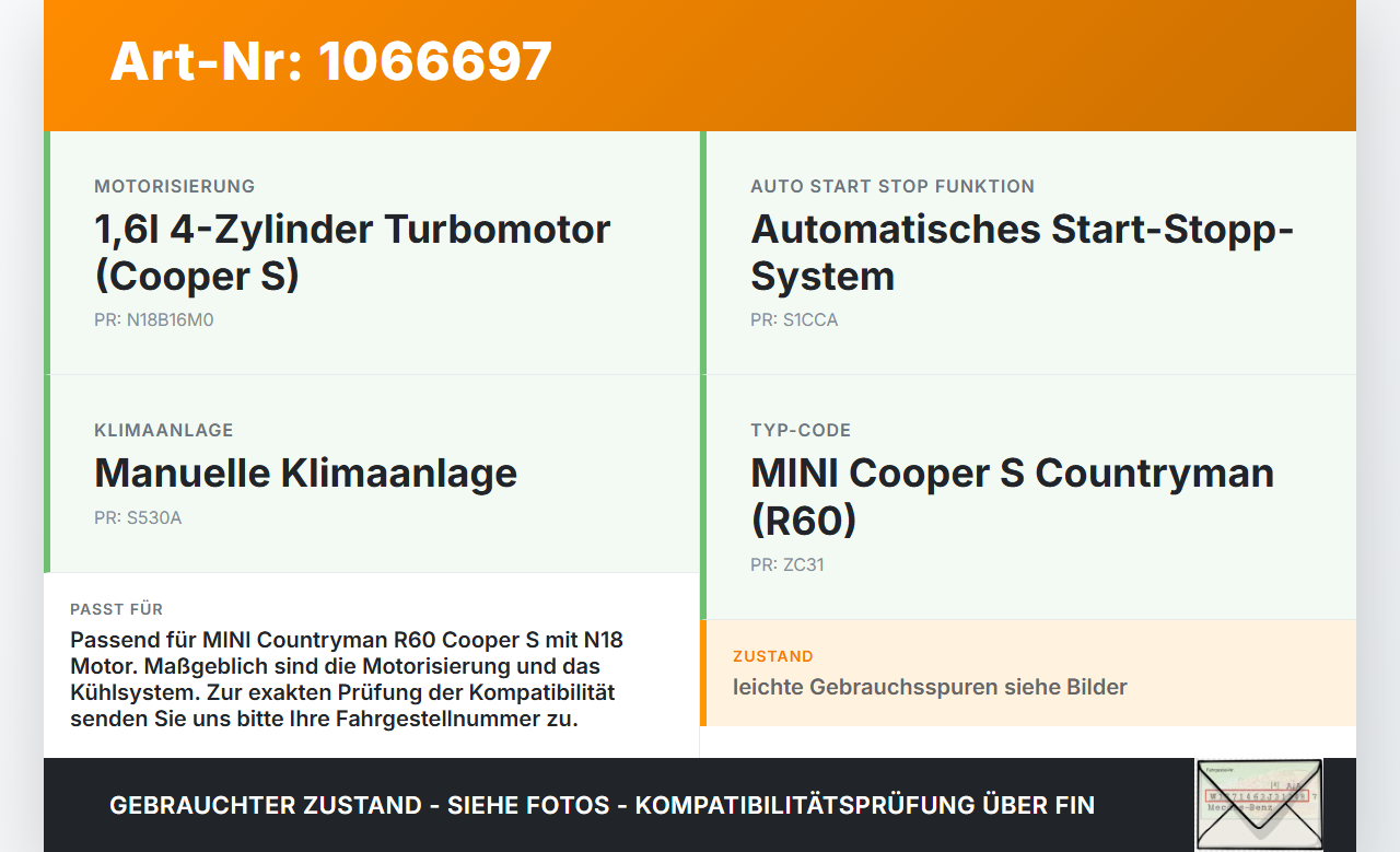 MINI Countryman R60 10-14 1,6 135KW Umwelzpumpe Heizung Pumpe Zusatzwasserpumpe MINI Countryman R60 10-14... Vorschau 3