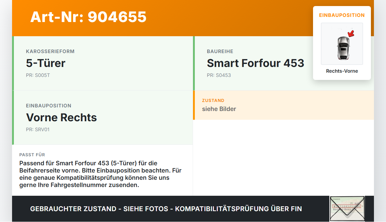 Smart Forfour 453 14-19 5T Türfangband Türbremse Türanschlag Rechts Vorne Smart Forfour 453 14-19 01.01.2019... Vorschau 3