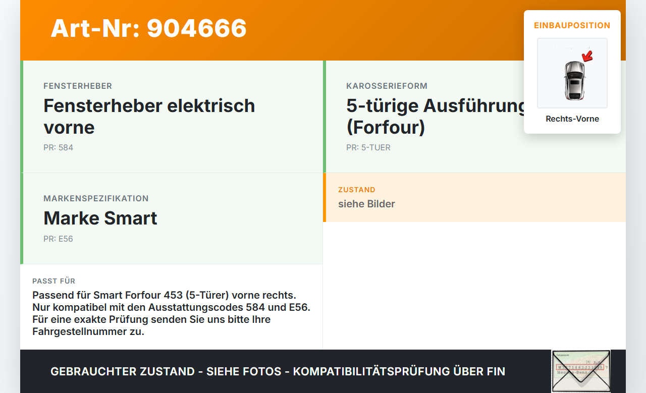 Smart Forfour 453 14-19 5T Fensterheberschalter Schalter Rechts Vorne Smart Forfour 453 14-19 01.01.2019... Vorschau 3