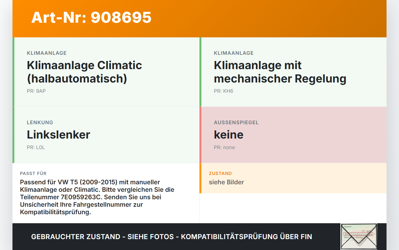 VW T5 7E 09-15 Widerstand Gebläse Lüfter VW T5 7E 09-15 18.04.2012 7E0959263C gebraucht Vorschau 3