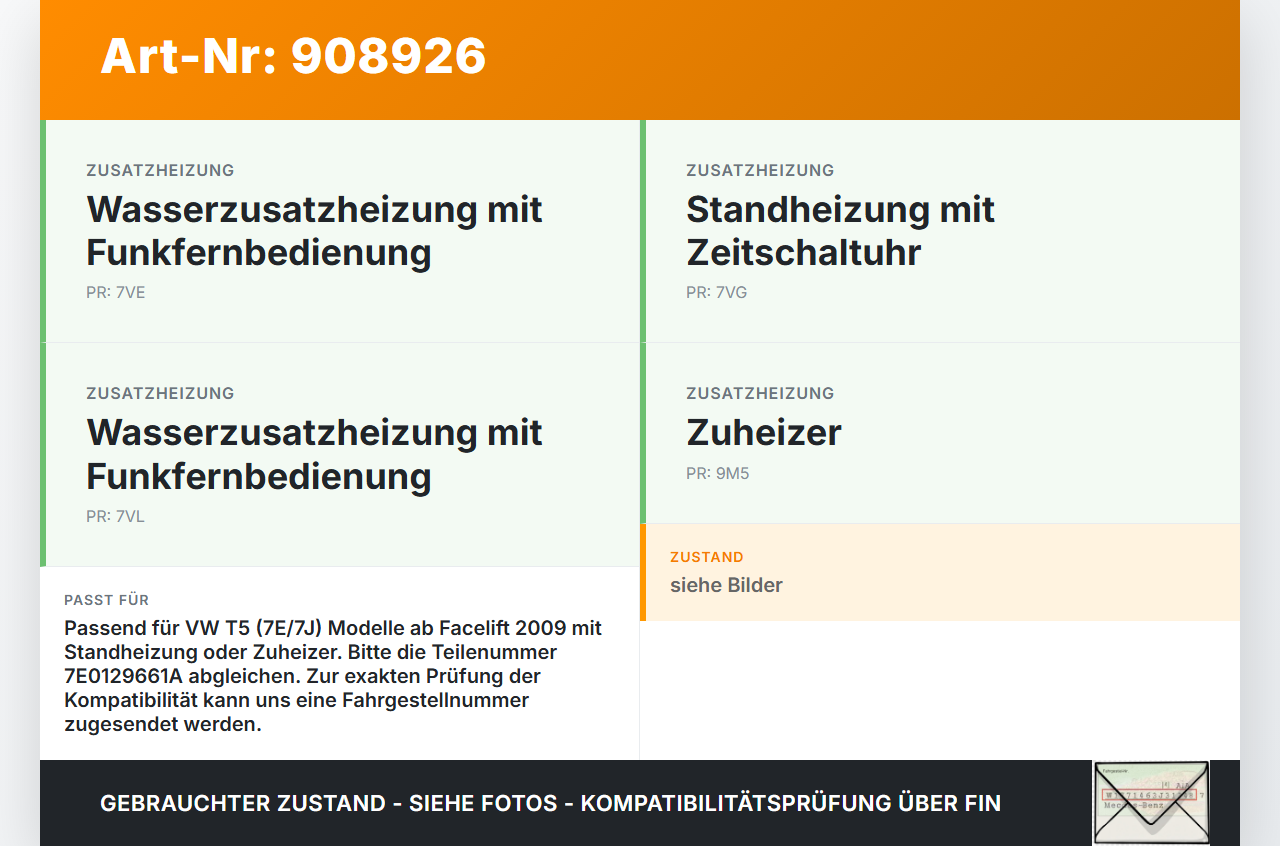 VW T5 7E 09-15 Dämpfer für Auspuff Standheizung VW T5 7E 09-15 18.04.2012 7E0129661A gebraucht Vorschau 3