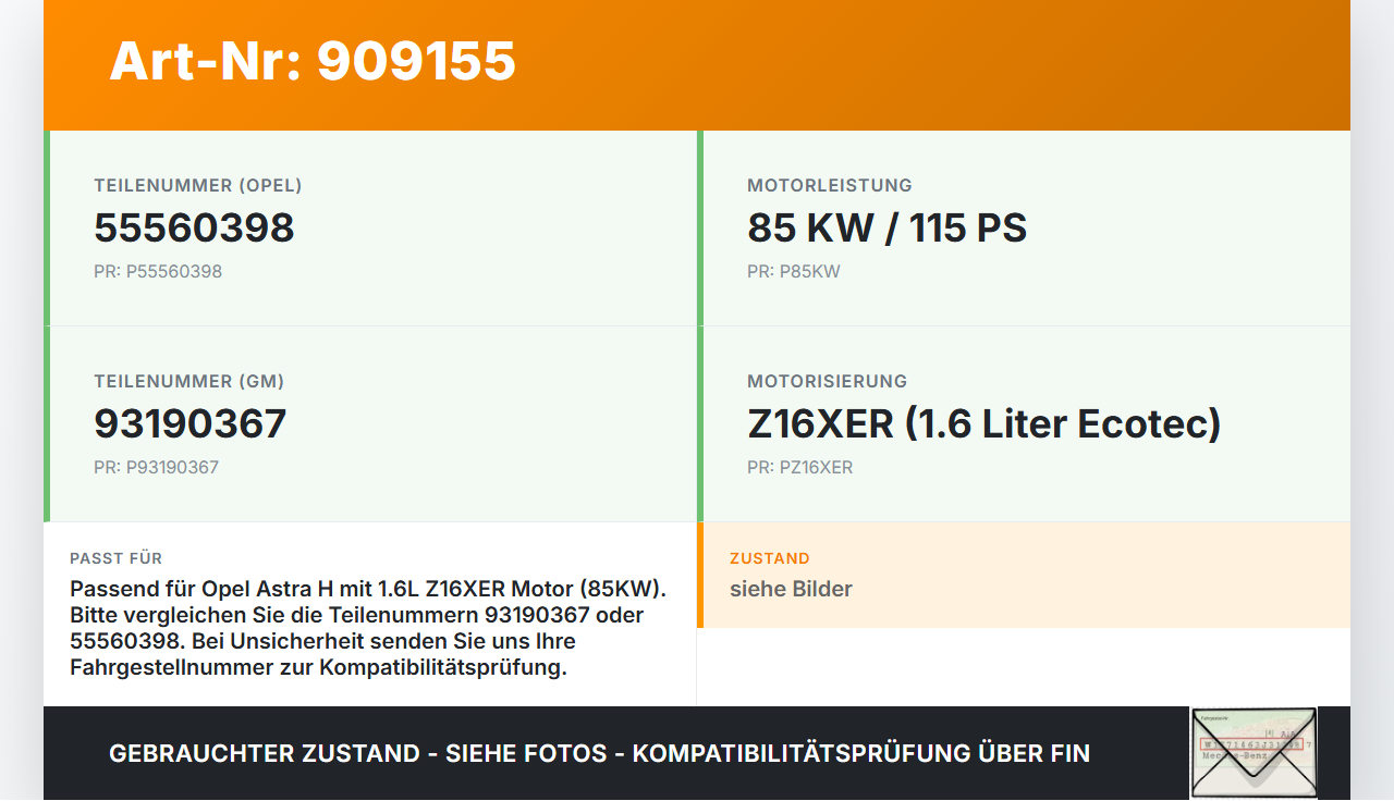 Opel Astra H 04-10 1,6 85KW Z16XER Drosselklappe Opel Astra H 04-10 30.12.2009 93190367 55560398 A2C53119795 gebraucht Vorschau 3