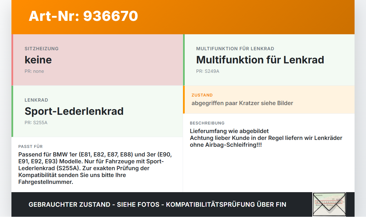 BMW E81 1er 118d 07-11 Sportlenkrad Lenkrad Airbaglenkrad BMW E81 1er 118d 07-11 23.07.2008 0443170 32300443170... Vorschau 3