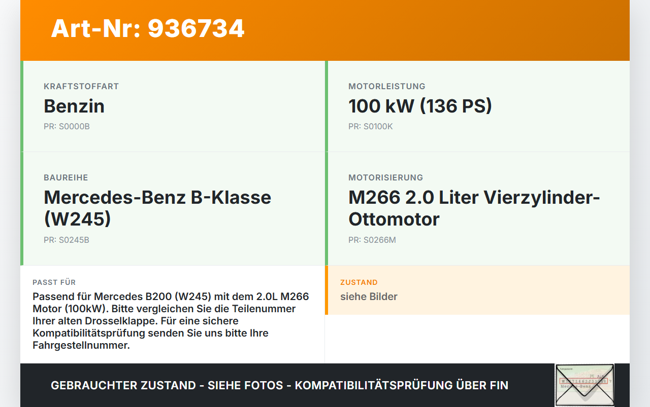 Mercedes W245 B200 08-11 2,0 100KW 266.960 Drosselklappe Drosselklappenstutzen Mercedes W245 B200 08-11 22.03.2011... Vorschau 3