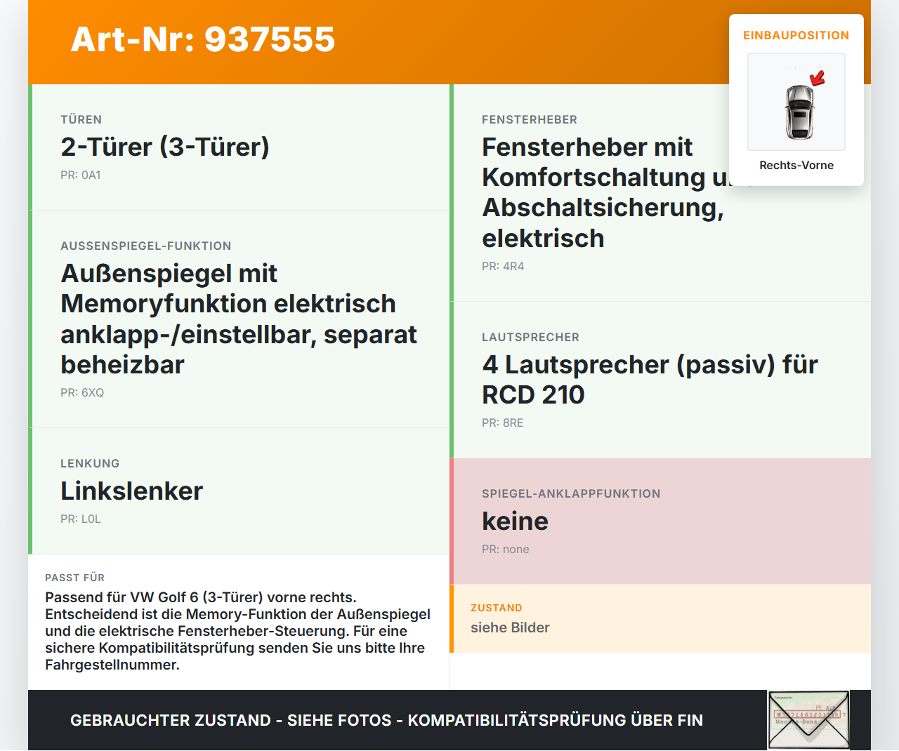 VW Golf 6 VI 5K 08-12 3T Kabelbaum für Tür und Fensterheber Rechts Vorne VW Golf 6 VI 5K 08-12 14.09.2009... Vorschau 3