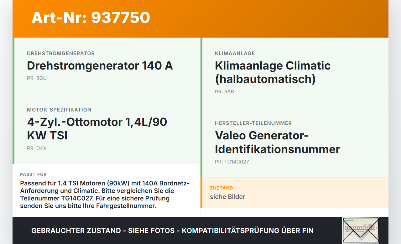 VW Golf 6 VI 5K 08-12 TSI 1,4 90KW Lichtmaschine Generator 140A 14V VW Golf 6 VI 5K 08-12 14.09.2009 03C903025DX... Vorschau 3