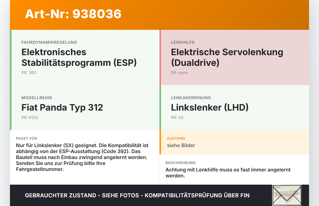Fiat Panda 312 12-21 Elektr. Lenkhilfe Lenksäule Lenkung Fiat Panda 312 12-21 28.03.2014 735576197 28160372... Vorschau 3
