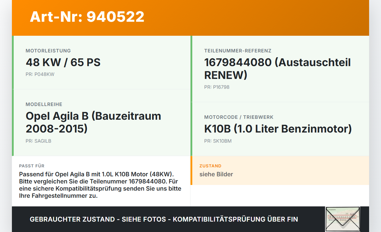 Opel Agila B 08-15 1,0 48KW K10B Abgasrückführventil EGR AGR Ventil Opel Agila B 08-15 10.07.2009 93194300 4709402... Vorschau 3