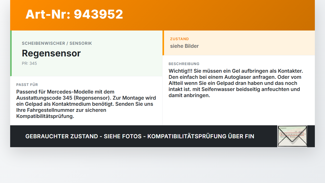Mercedes W169 A150 08-12 Regensensor Mercedes W169 A150 08-12 03.05.2010 A1718205526 gebraucht Vorschau 3