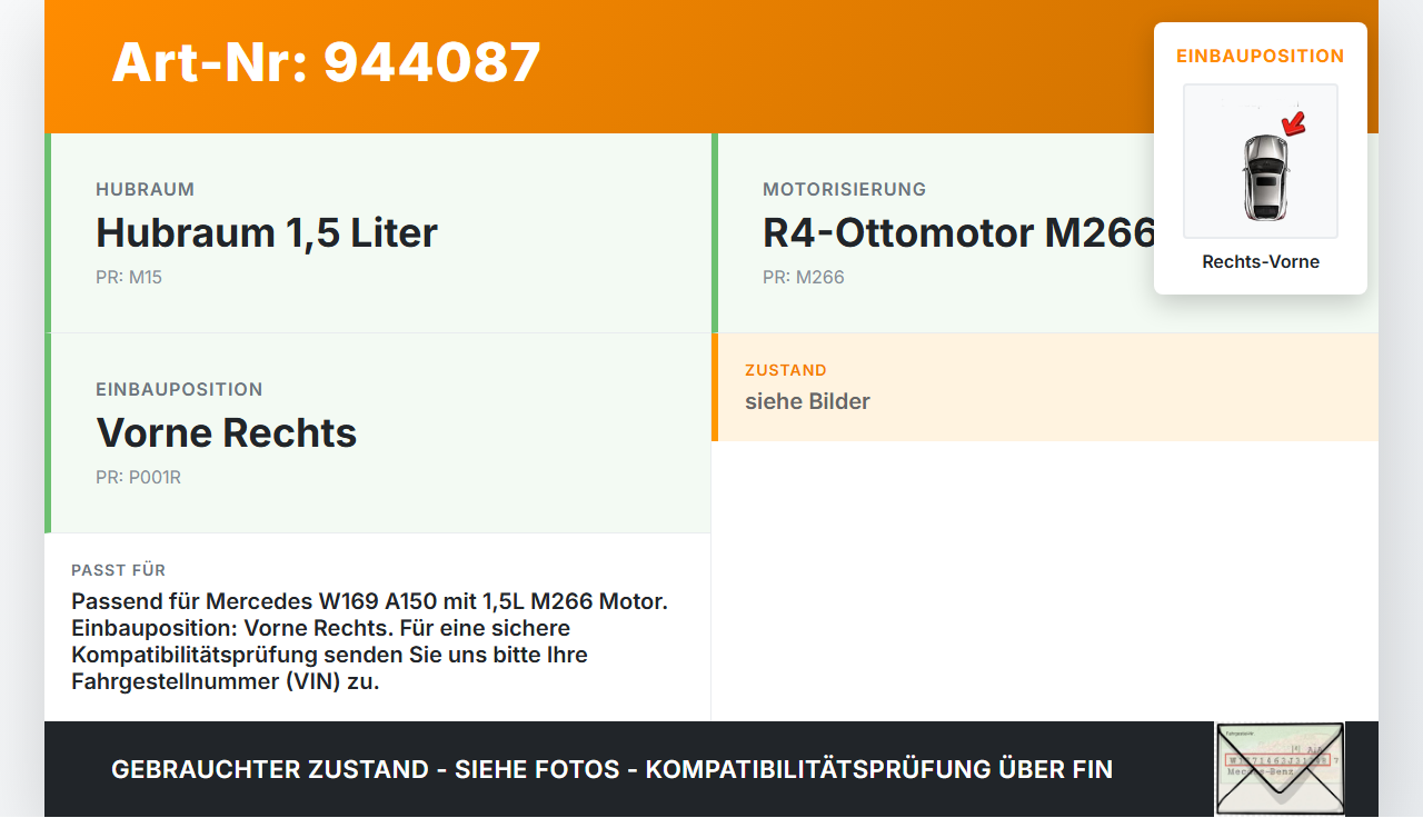 Mercedes W169 A150 08-12 1,5 70KW Bremssattel Bremszange Vorne Rechts Mercedes W169 A150 08-12 03.05.2010... Vorschau 3