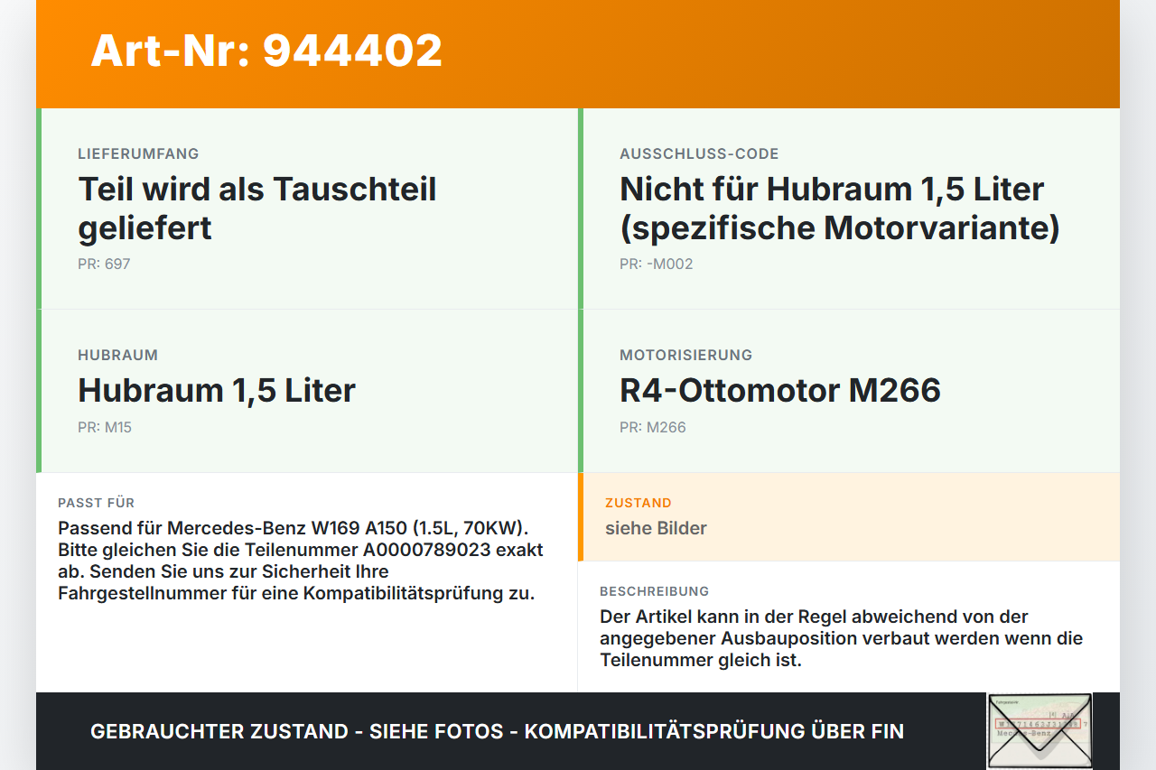 Mercedes W169 A150 08-12 1,5 70KW Injektor Einspritzdüse Zyl.3 Mercedes W169 A150 08-12 03.05.2010 A0000789023 gebraucht Vorschau 3