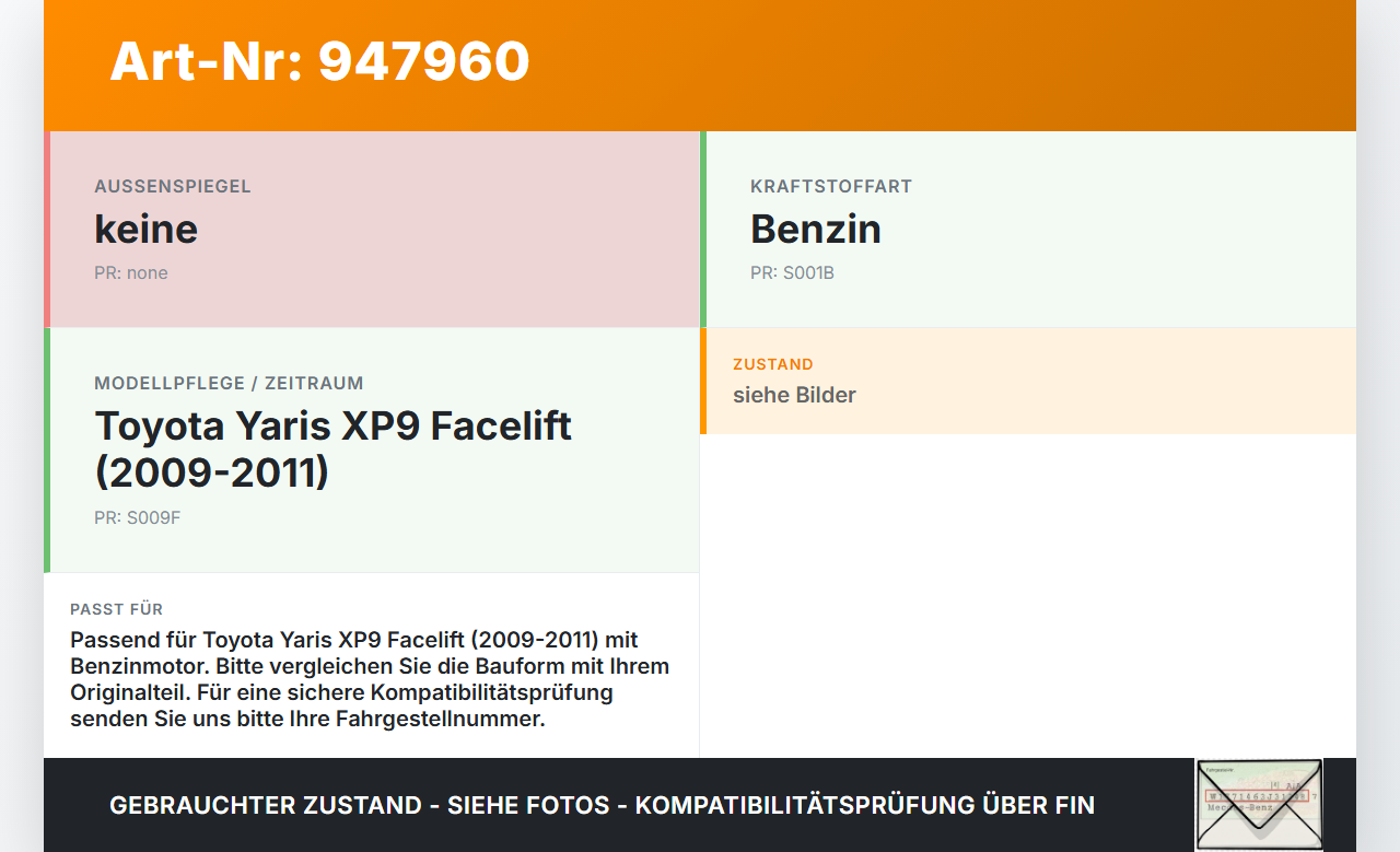 Toyota Yaris XP9 09-11 Tankdeckel Verschluss Tankverschluss Benzin Toyota Yaris XP9 09-11 08.04.2011 7730052030... Vorschau 3