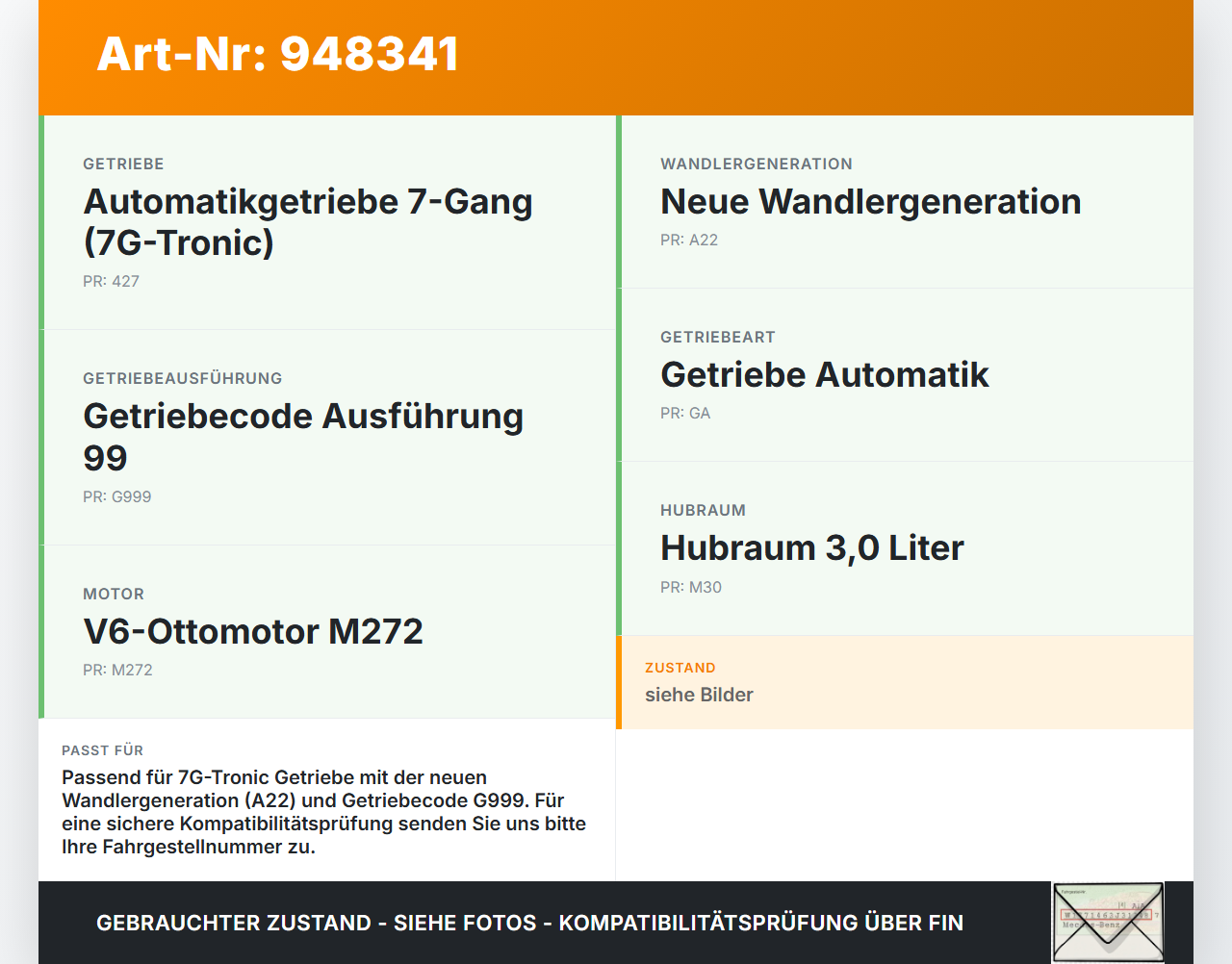 Mercedes C209 CLK 280 05-09 3,0 170KW Autom Wandler Drehmomentwandler für Getriebe Mercedes C209 CLK 280 05-09... Vorschau 3