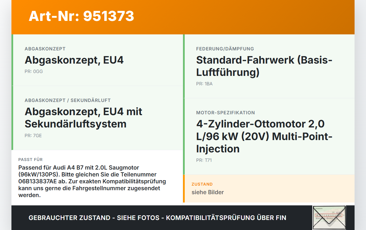 Audi A4 8E B7 04-08 2,0 96KW Luftfilterkasten Luftfiltergehäuse Audi A4 8E B7 04-08 18.08.2006 06B133837AE gebraucht Vorschau 3