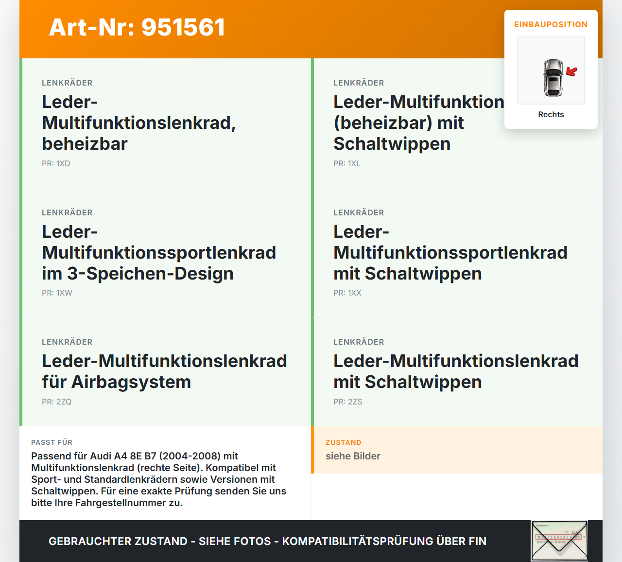Audi A4 8E B7 04-08 Lenkradschalter Multifunktionstasten Lenkrad Schalter Rechts Audi A4 8E B7 04-08 18.08.2006... Vorschau 3