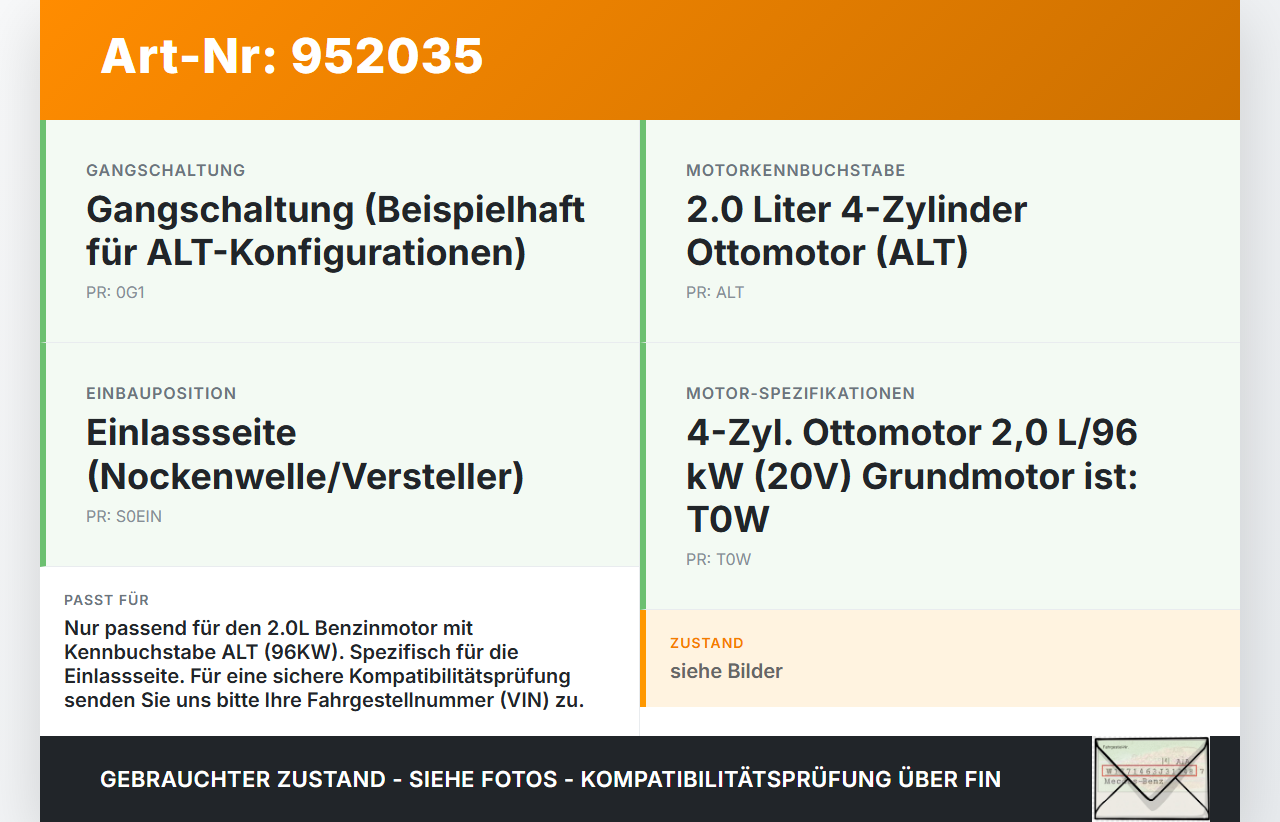 Audi A4 8E B7 04-08 2,0 96KW ALT Nockenwelle Nockenwellenversteller Einlass Audi A4 8E B7 04-08 18.08.2006... Vorschau 3