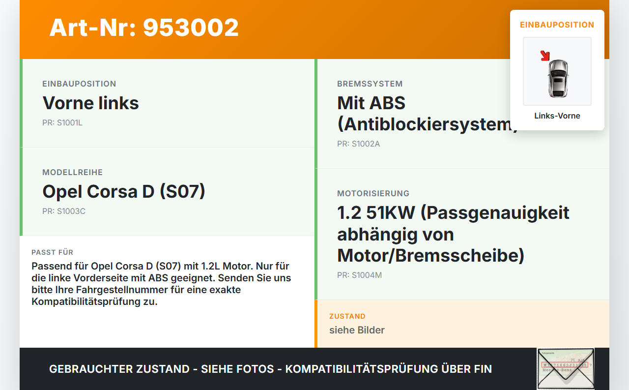Opel Corsa D S07 06-10 1,2 51KW Achsschenkel Radnabe mit ABS Links Vorne Opel Corsa D S07 06-10 25.02.2010... Vorschau 3
