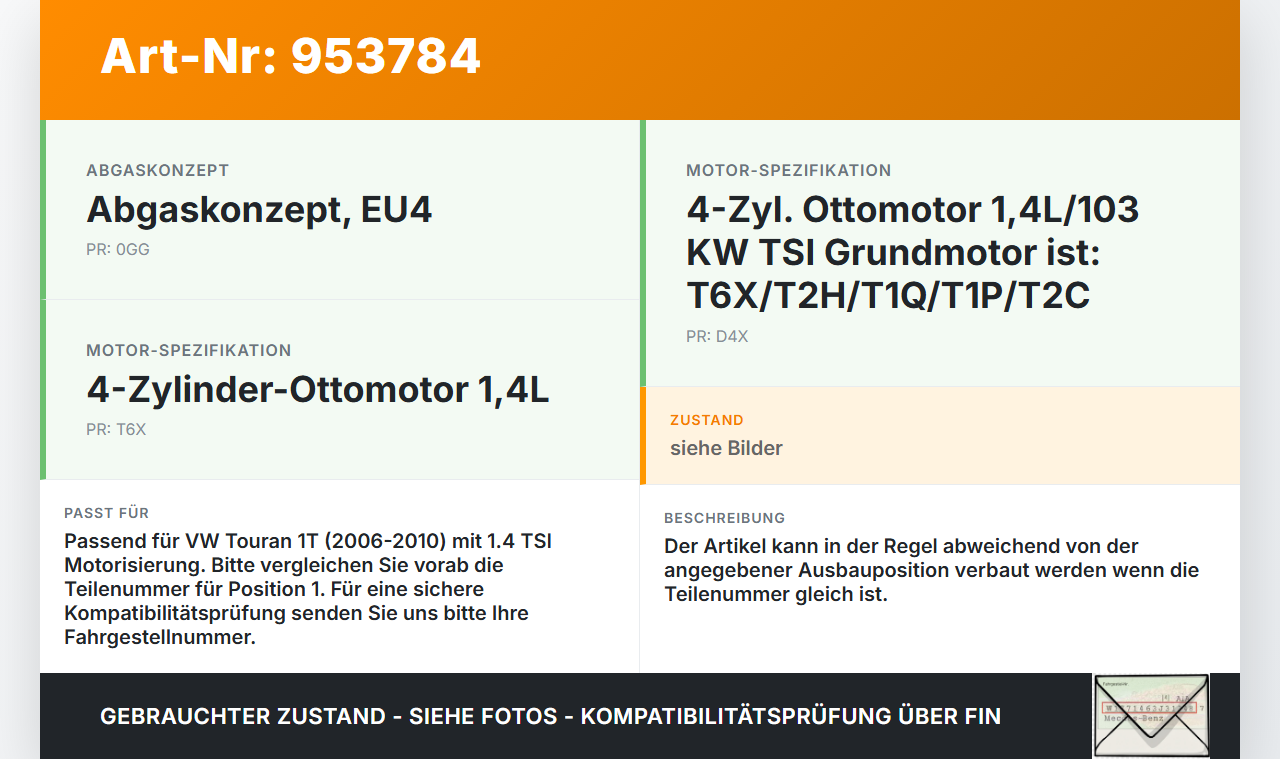 VW Touran 1T 06-10 TSI 1,4 103KW Ansaugrohr Ladeluftschlauch Luftschlauch Pos.1 VW Touran 1T 06-10 02.11.2007... Vorschau 3