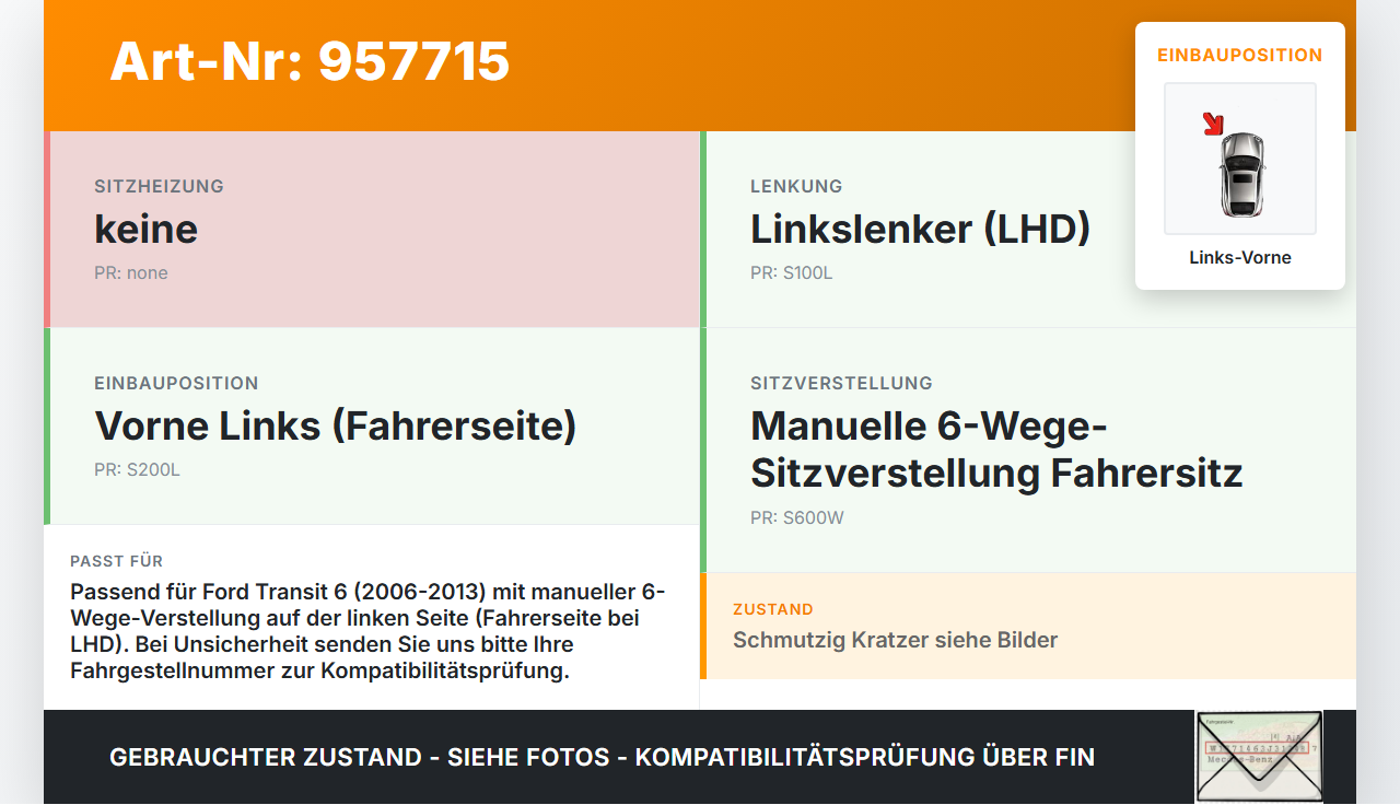 Ford Transit 6 VI 06-13 Kasten Blende Innen Seitenverkleidung für Fahrer Sitz Links Vorne Ford Transit 6 VI 06-13... Vorschau 3