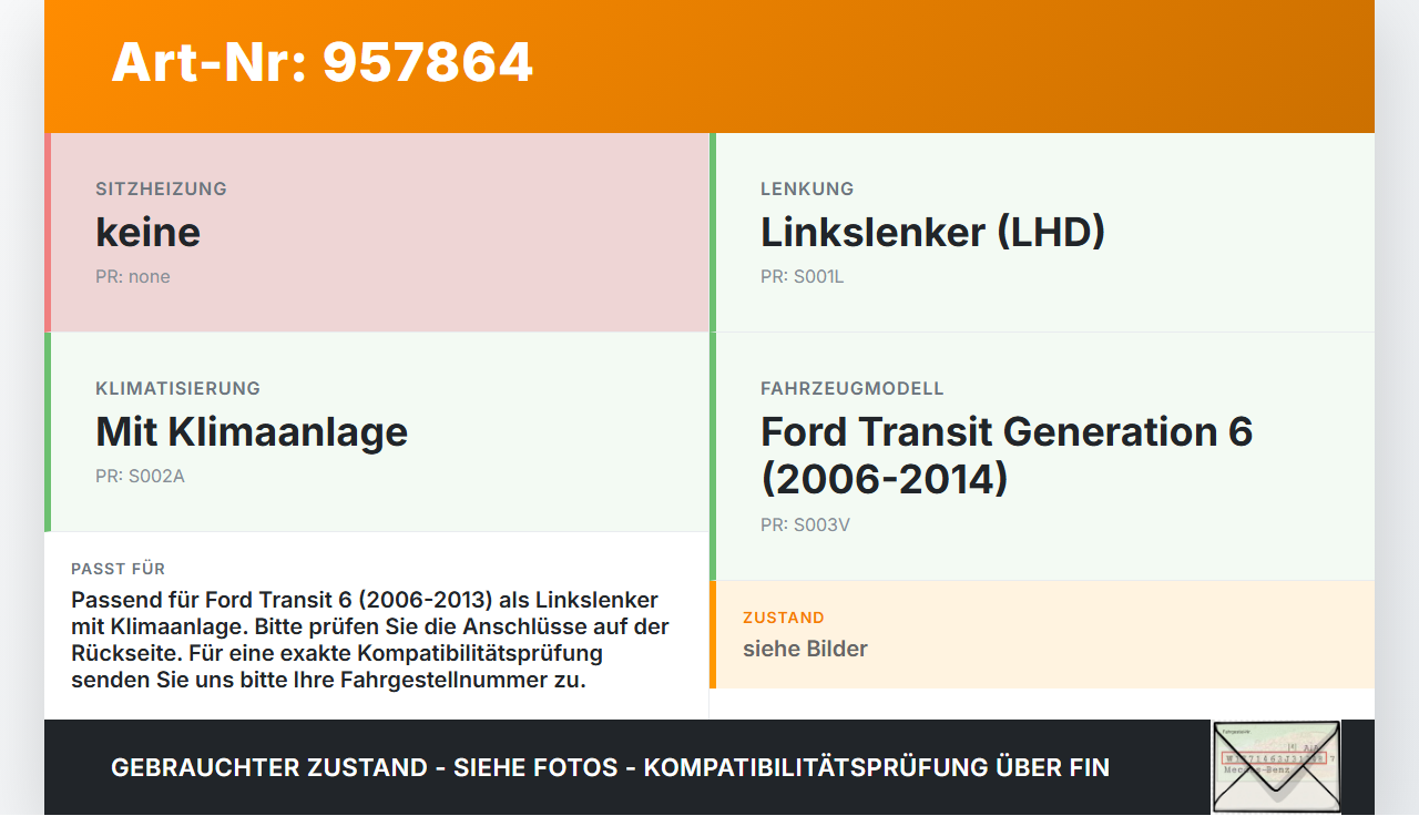 Ford Transit 6 VI 06-13 Bedienteil Bedienelement Heizung Klimabedienteil Ford Transit 6 VI 06-13 04.02.2008... Vorschau 3