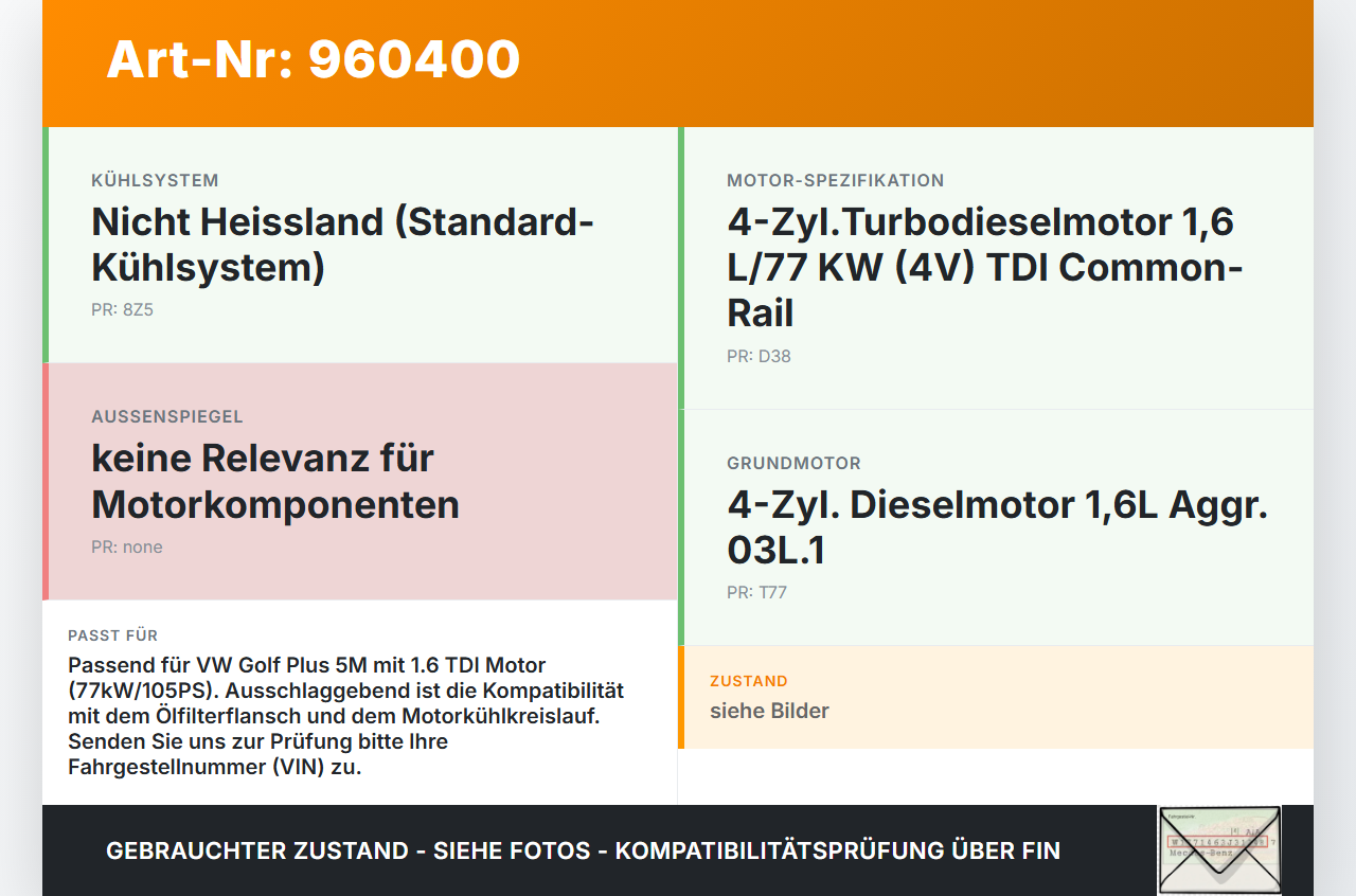 VW Golf Plus 5M 08-14 TDI 1,6 77KW Wärmetauscher Ölkühler Halter für Ölfilter VW Golf Plus 5M 08-14 20.12.2012... Vorschau 3