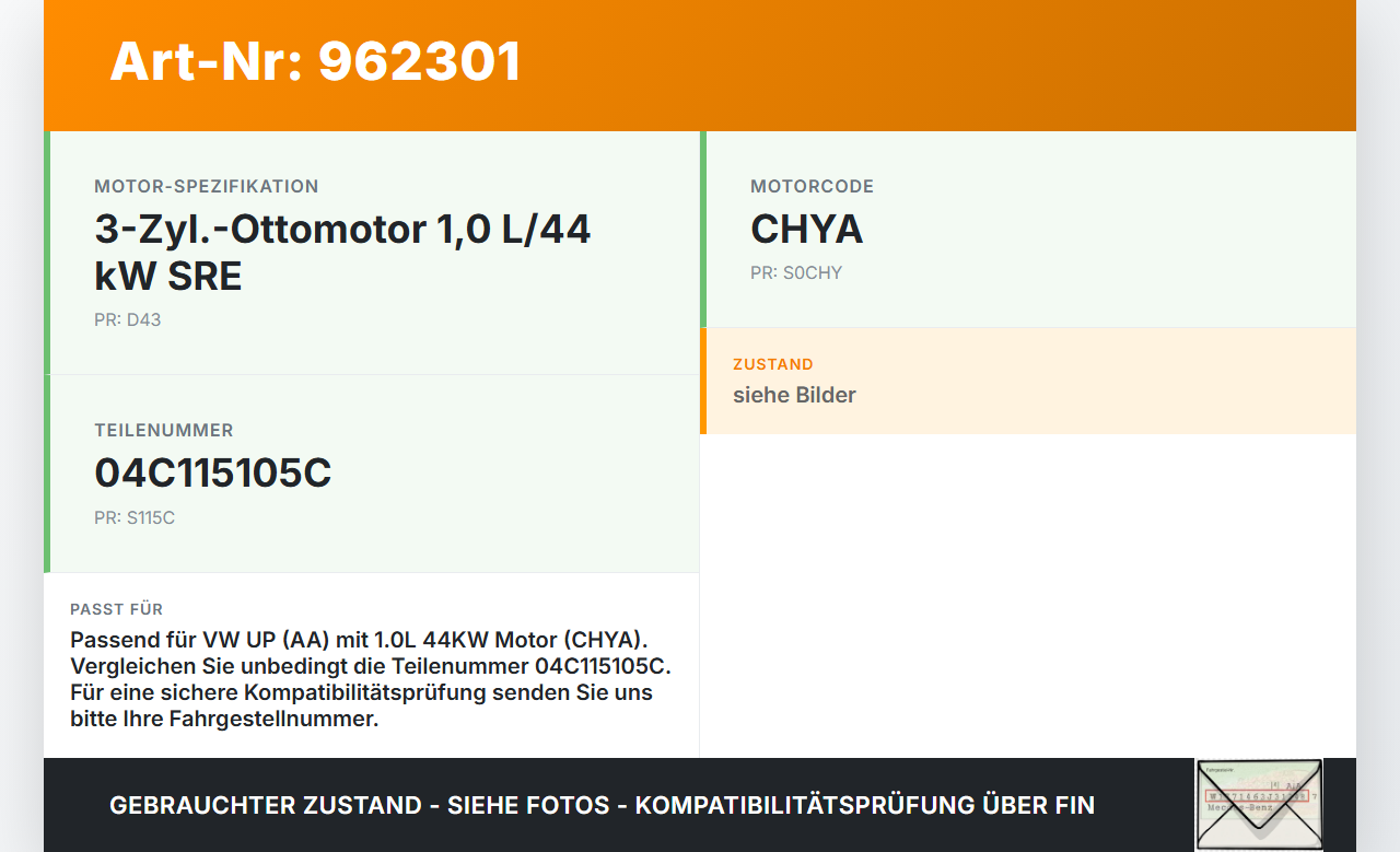 VW UP AA 15-23 1,0 44KW CHYA Ölpumpe VW UP AA 15-23 19.04.2017 04C115105C gebraucht Vorschau 3