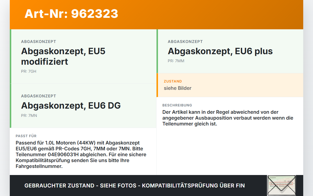 VW UP AA 15-23 1,0 44KW Injektor Einspritzdüse Zyl.3 VW UP AA 15-23 19.04.2017 04E906031H gebraucht Vorschau 3