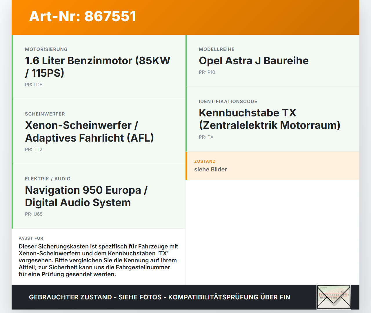 Opel Astra J P10 12-15 1,6 85KW Sicherungskasten Zentralelektrik Opel Astra J P10 12-15 14.01.2014 1336862 13368640... Vorschau 3