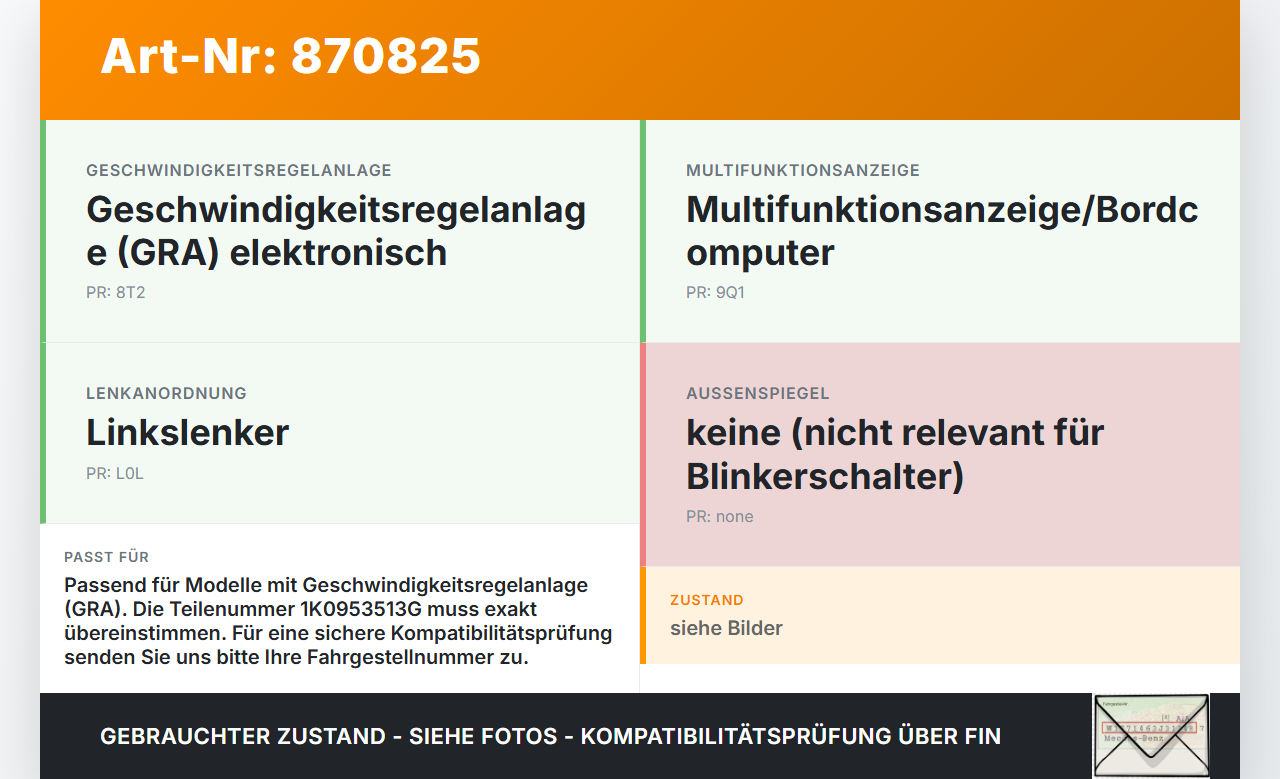 VW Golf 5M Plus 04-08 Blinkerschalter Lenkstockschalter Blinker VW Golf 5M Plus 04-08 17.11.2006 1K0953513G... Vorschau 3