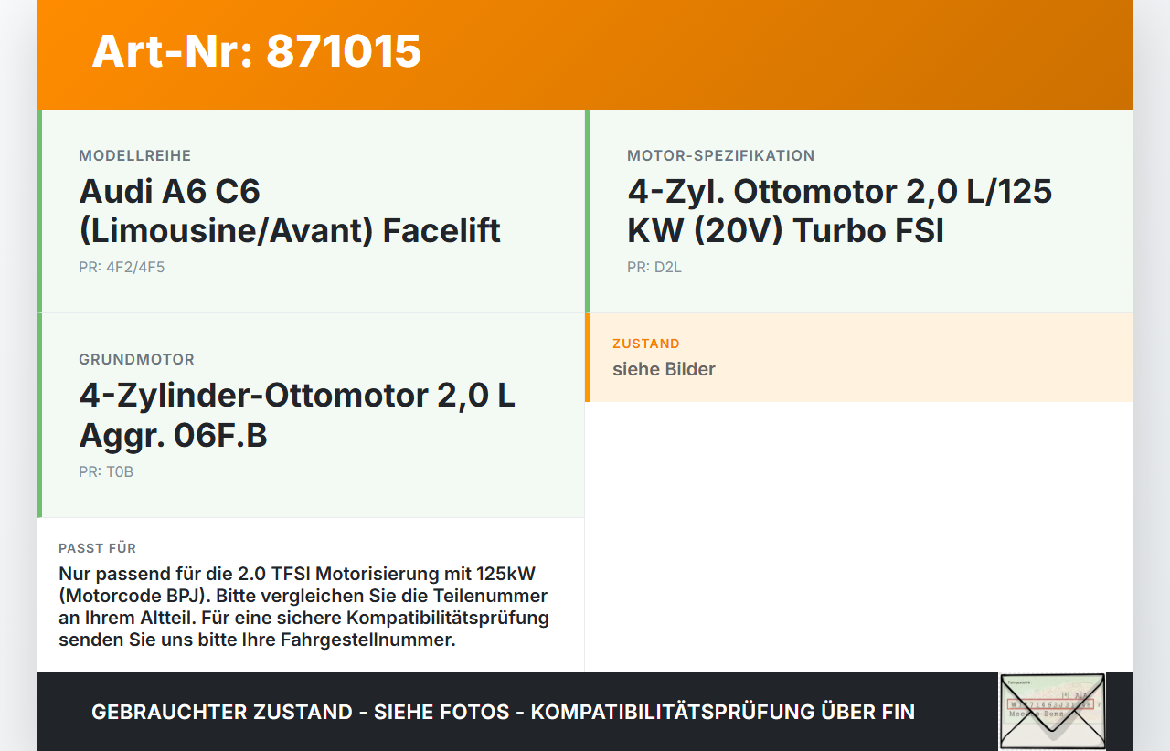 Audi A6 4F C6 08-11 TFSI 2,0 125KW BPJ Ölfiltergehäuse Ölfilter Gehause Halter Audi A6 4F C6 08-11 06.12.2010... Vorschau 3