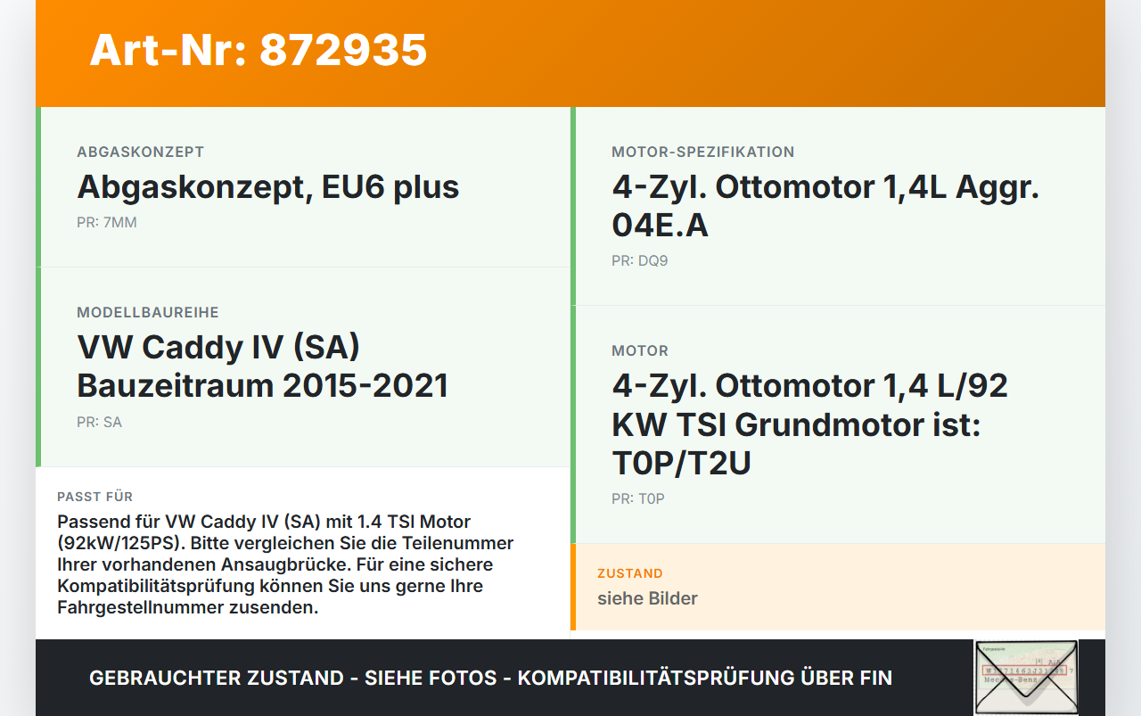 VW Caddy IV SA 15-21 TSI 1,4 92KW CZCB Ansaugbrücke Ansaugkrümmer Saugstutzen VW Caddy IV SA 15-21 17.09.2016... Vorschau 3