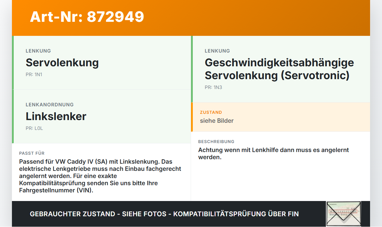 VW Caddy IV SA 15-21 Lenkgetriebe Elektrische Lenkhilfe VW Caddy IV SA 15-21 17.09.2016 1K1423055M 1K0909144R... Vorschau 3