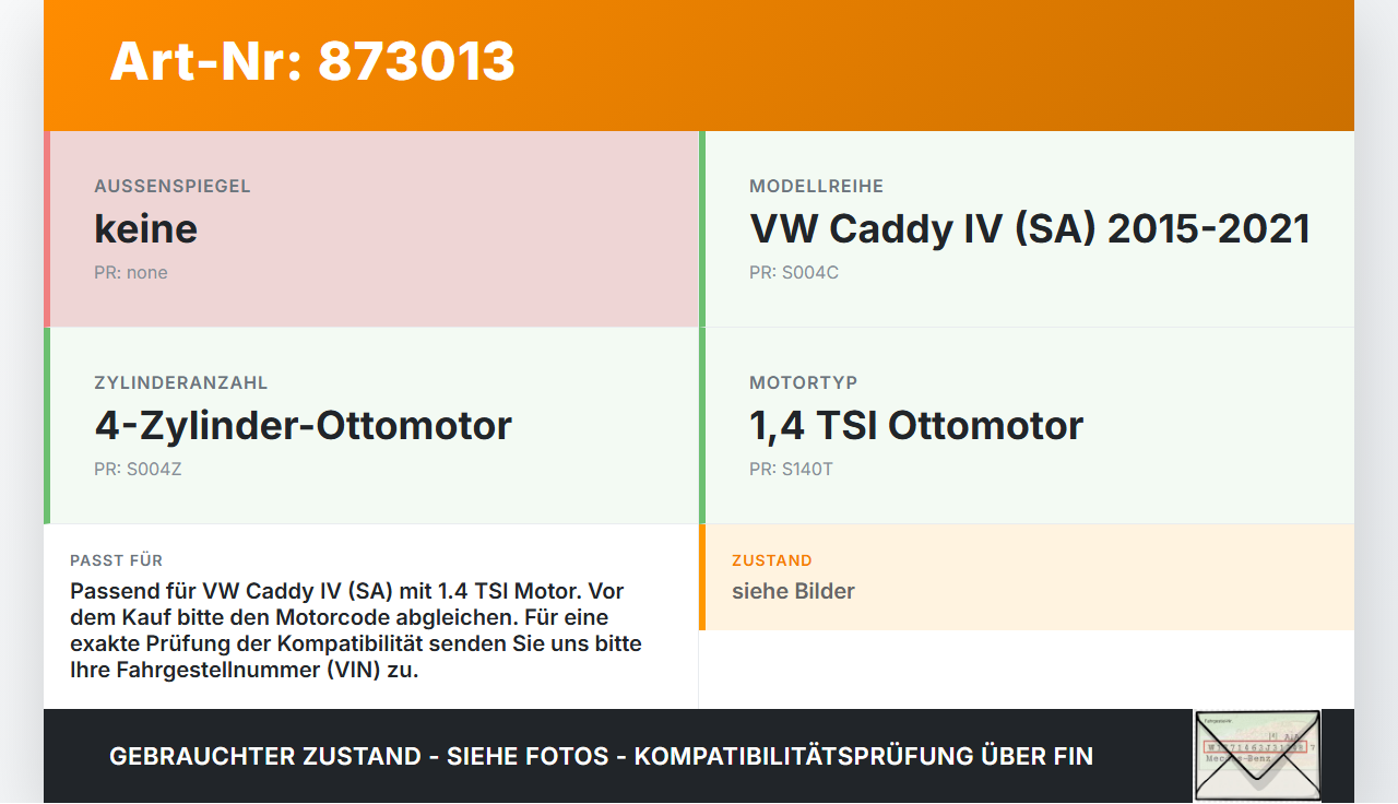 VW Caddy IV SA 15-21 TSI 1,4 92KW Platte für Motor Stirnplatte Gehäuse Motorblock VW Caddy IV SA 15-21 17.09.2016... Vorschau 3