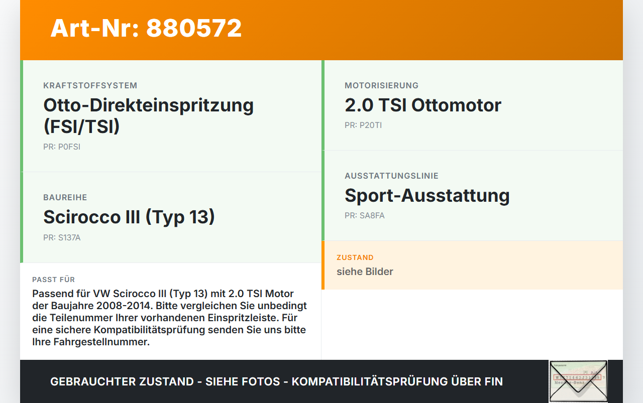 VW Scirocco III 13 08-14 TSI 2,0 147KW Einspritzleiste Düsenstock für Einspritzanlage VW Scirocco III 13 08-14... Vorschau 3