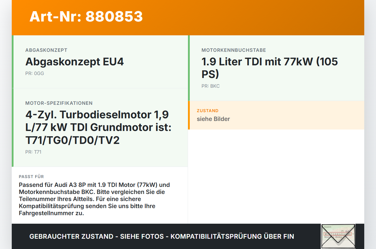 Audi A3 8P 04-08 TDI 1,9 77KW BKC Abgasrückführventil EGR AGR Ventil Audi A3 8P 04-08 23.11.2004 038131501AN gebraucht Vorschau 3