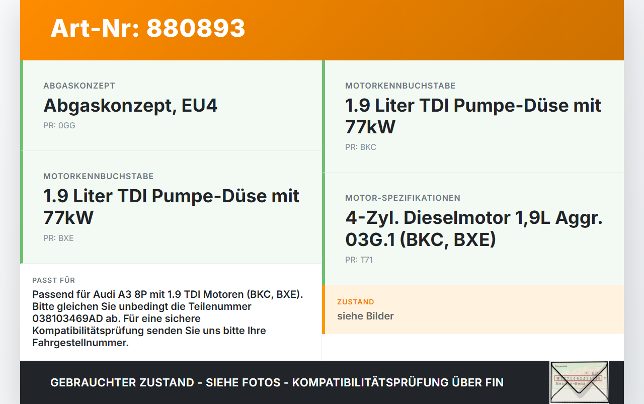 Audi A3 8P 04-08 TDI 1,9 77KW BKC Ventildeckel Audi A3 8P 04-08 23.11.2004 038103469AD gebraucht Vorschau 3