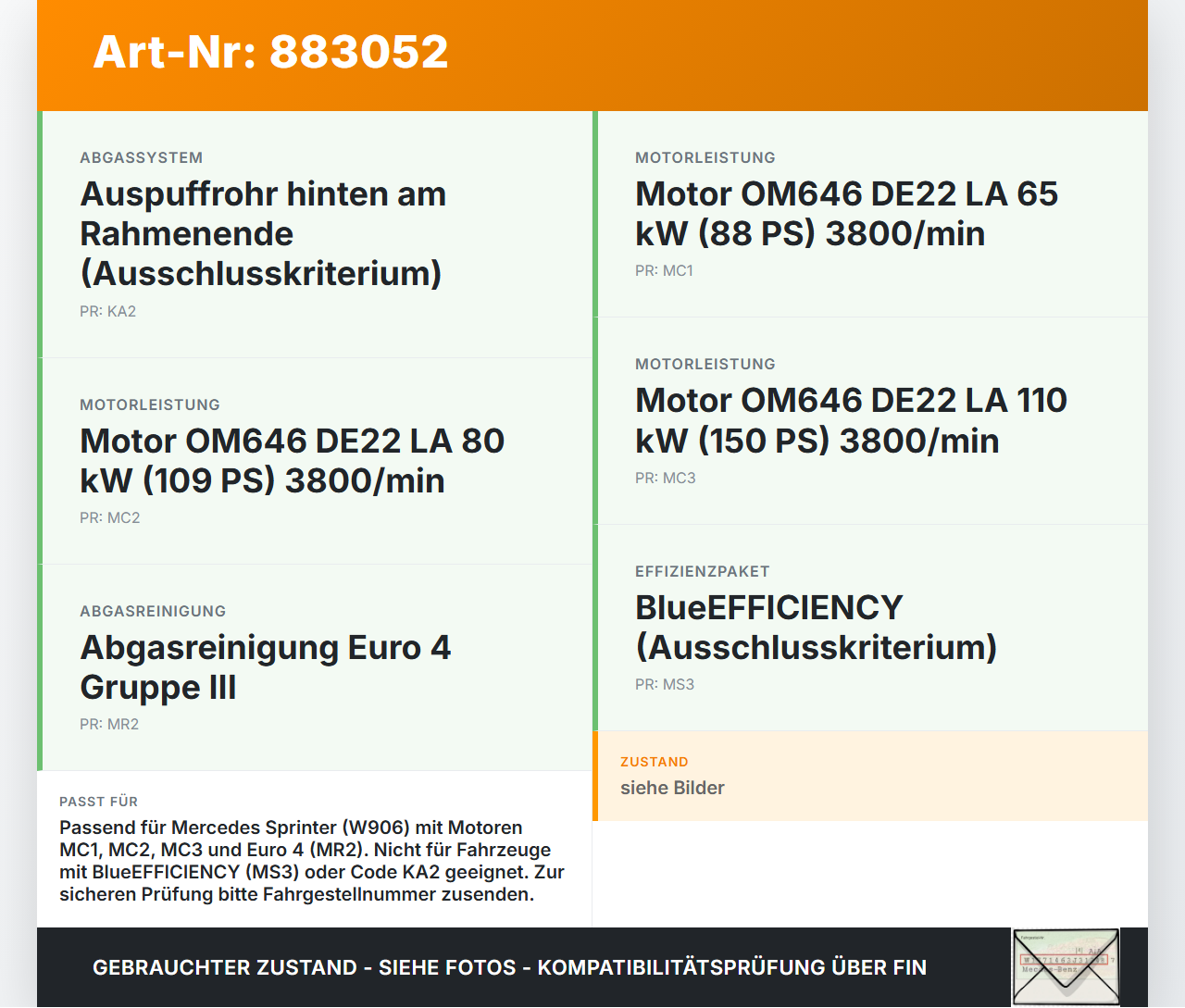 Mercedes Sprinter 906 313 06-13 CDI 2,2 95KW Partikelfilter Rußpartikelfilter Dieselpartikelfilter DPF Mercedes... Vorschau 3