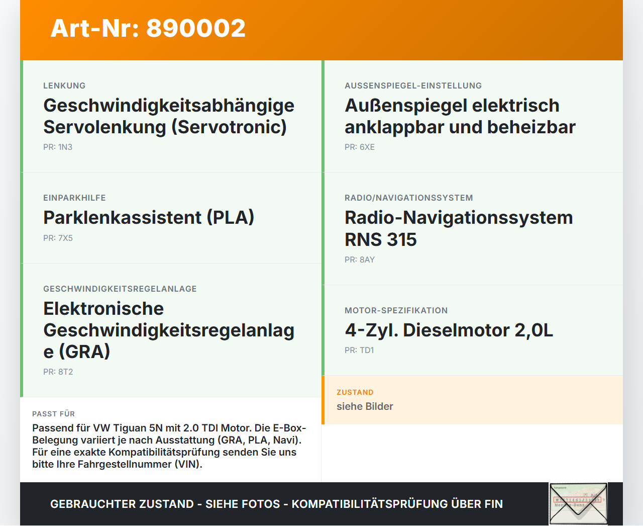 VW Tiguan I 5N 11-16 TDI 2,0 81KW Sicherungskasten Zentralelektrik VW Tiguan I 5N 11-16 10.08.2011 3C0937125A... Vorschau 3