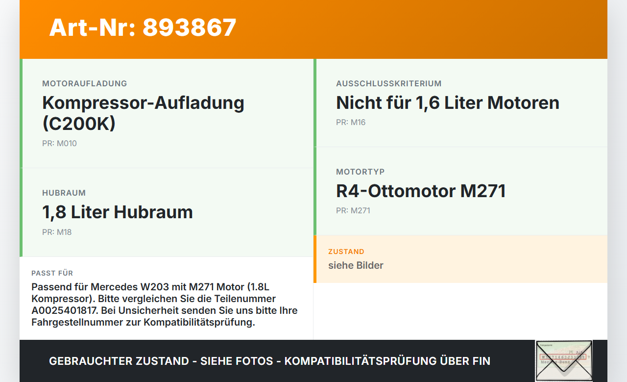 Mercedes W203 C200K 04-07 1,8 120KW Lambdasonde Mercedes W203 C200K 04-07 31.01.2005 A0025401817 0258006475... Vorschau 3