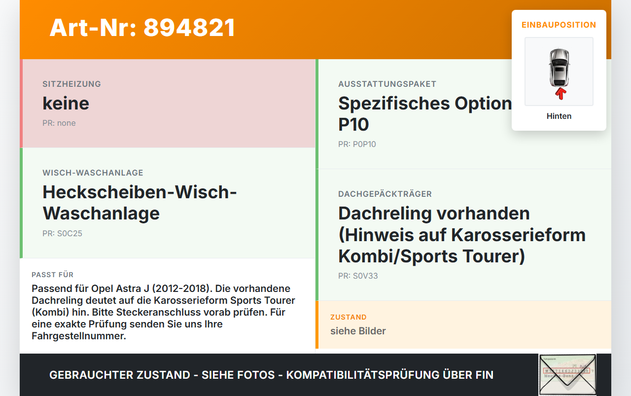 Opel Astra J 12-18 Kombi Scheibenwischermotor Wischermotor Hinten Heckwischermotor Opel Astra J 12-18 31.08.2015... Vorschau 3