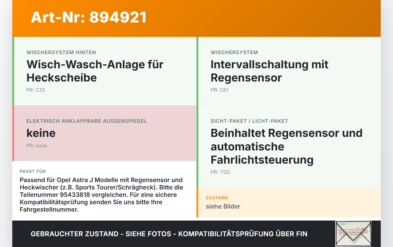 Opel Astra J 12-18 Lenkstockschalter Wischerschalter Wischer Opel Astra J 12-18 31.08.2015 95433818 gebraucht Vorschau 3