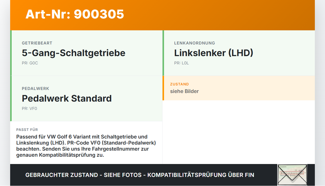 VW Golf 6 VI Variant 08-13 TDi 1,6 77KW Gaspedal Fahrpedalstellung Gaswertgeber VW Golf 6 VI Variant 08-13... Vorschau 3