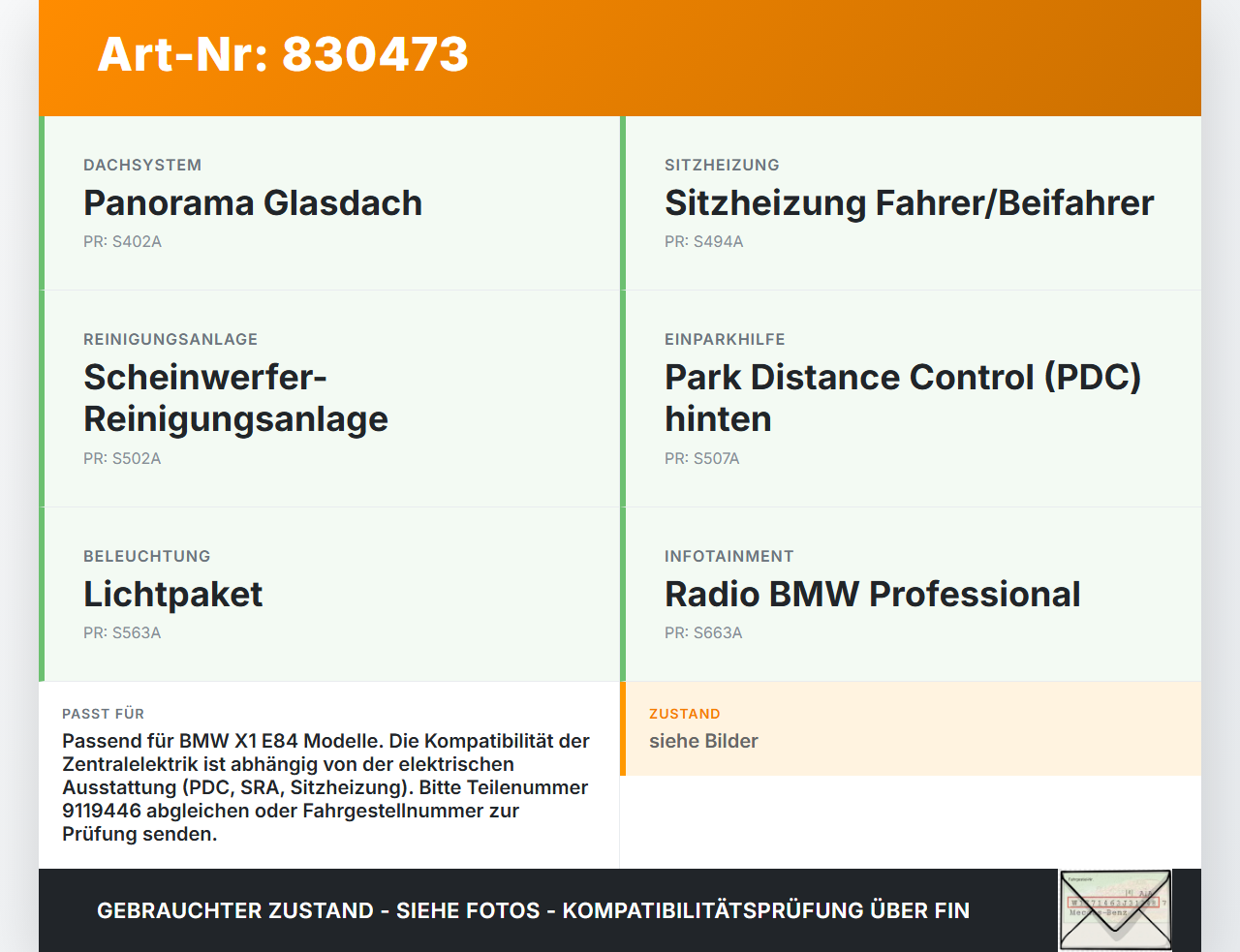 BMW X1 E84 X18D 09-12 2,0d 105KW Sicherungskasten Zentralelektrik BMW X1 E84 X18D 09-12 17.05.2010 6971370... Vorschau 3