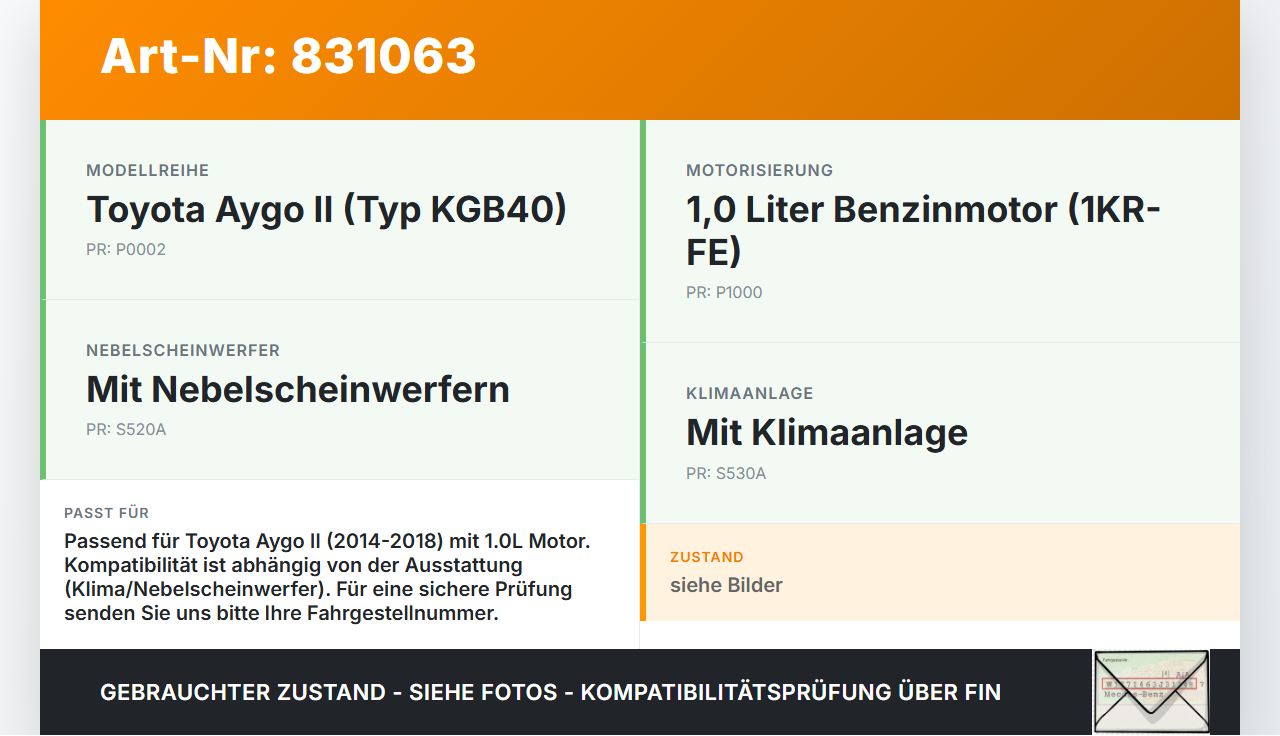 Toyota Aygo II KGB4 14-18 1,0 51KW Motor Kabelbaum Motorkabelbaum Leitungssatz Toyota Aygo II KGB4 14-18 14.12.2015... Vorschau 3