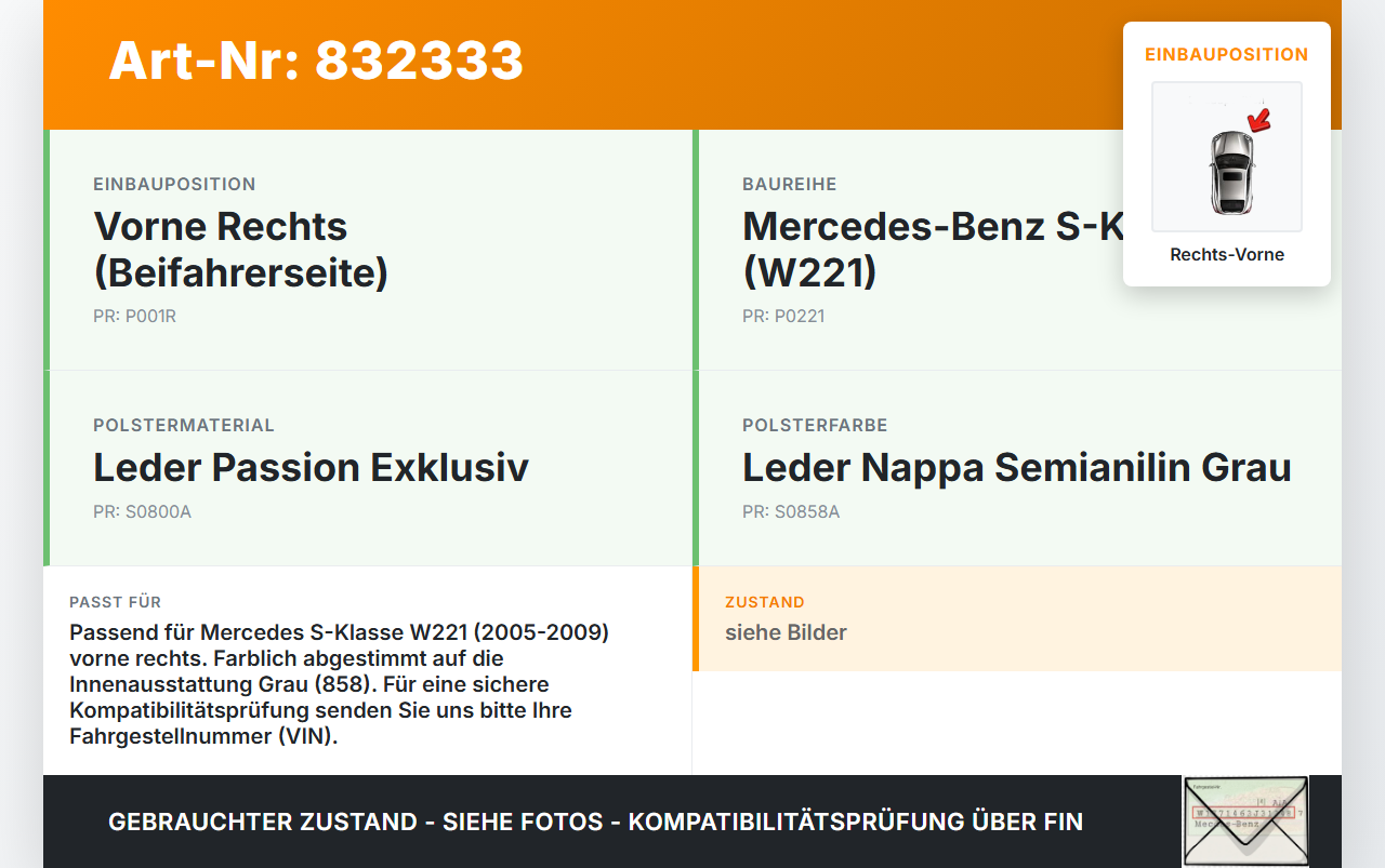 Mercedes W221 S350 05-09 Tasten ZV Zentralverriegelung Rechts Vorne Mercedes W221 S350 05-09 13.12.2005 A2218201210... Vorschau 3