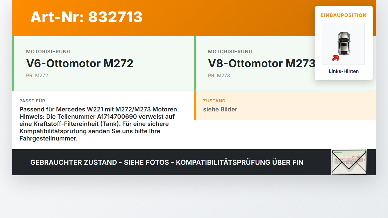 Mercedes W221 S350 05-09 3,5 200KW Bremssattel Bremszange Hinten Links Mercedes W221 S350 05-09 13.12.2005... Vorschau 3