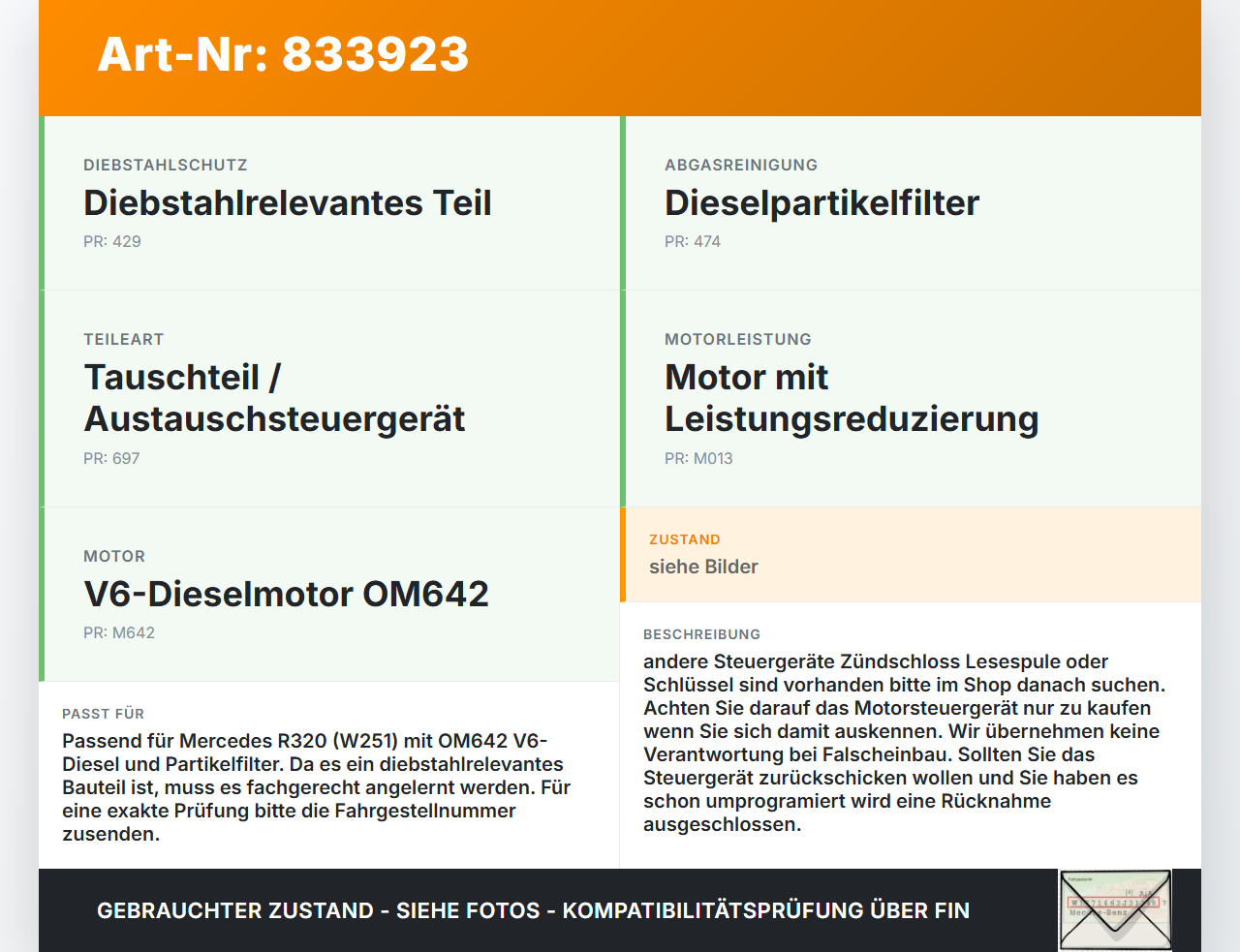 Mercedes R320 W251 4M 06-10 CDI 3,0 165KW Steuergerät ECU für Motor Motorsteuergerät Mercedes R320 W251 4M 06-10... Vorschau 3