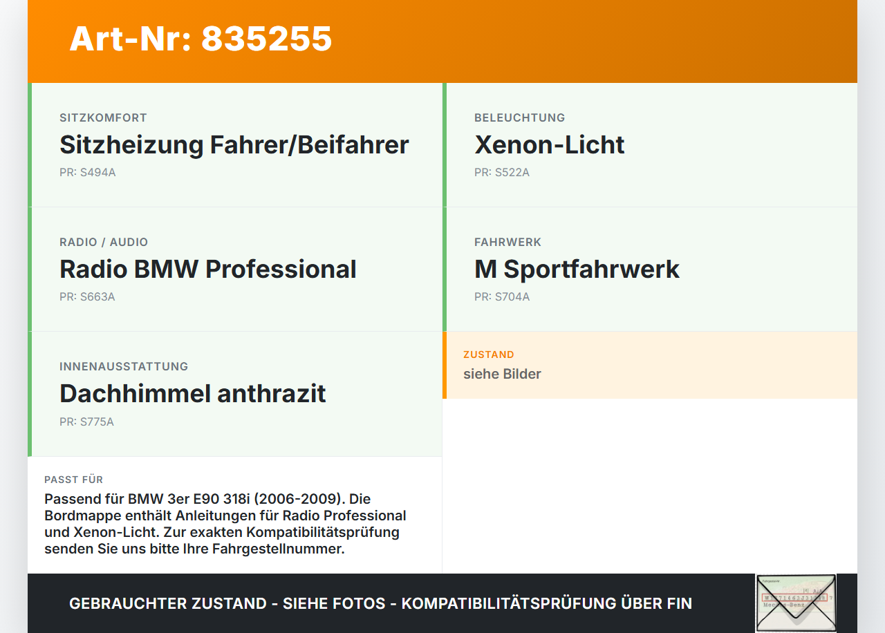 BMW E90 3er 318i 06-09 Serviceheft Betriebsanleitung Anleitung Bordmappe BMW E90 3er 318i 06-09 24.10.2008 0014295... Vorschau 3